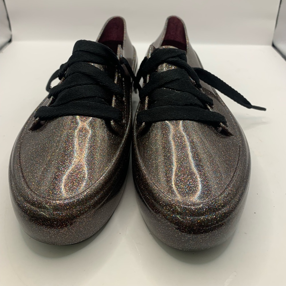 Melissa Ulitsa Black Glitter Jelly Sneaker NWOB size 5 100% real plastic - Picture 3 of 6